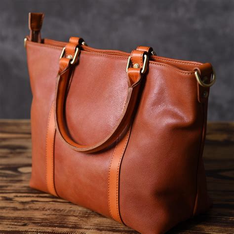 work tote leather bag